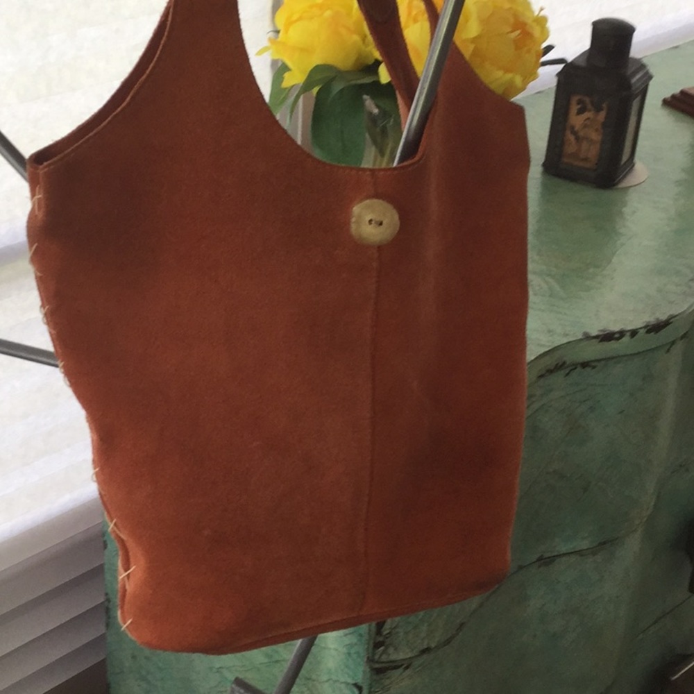 Beautiful orange suede hobo